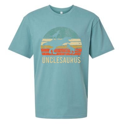 Funny Uncle Dinosaur Daddy Dad Gift 2 Two Unclesaurus Sueded Cloud Jersey T-Shirt