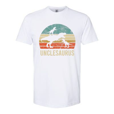 Funny Uncle Dinosaur Daddy Dad Gift 2 Two Unclesaurus Softstyle CVC T-Shirt