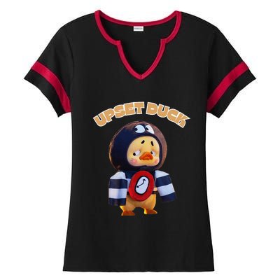 Funny Upset Duck Cold Duck Lover Merry Christmas Ladies Halftime Notch Neck Tee