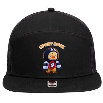 Funny Upset Duck Cold Duck Lover Merry Christmas 7 Panel Mesh Trucker Snapback Hat