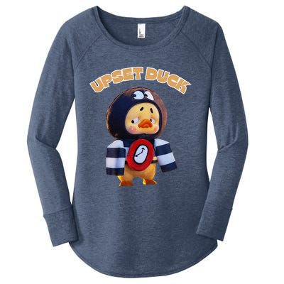 Funny Upset Duck Cold Duck Lover Merry Christmas Women's Perfect Tri Tunic Long Sleeve Shirt