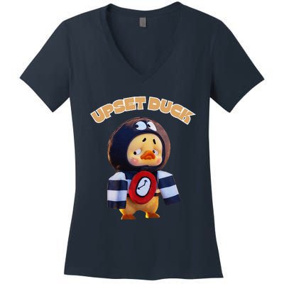 Funny Upset Duck Cold Duck Lover Merry Christmas Women's V-Neck T-Shirt