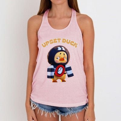 Funny Upset Duck Cold Duck Lover Merry Christmas Women's Knotted Racerback Tank