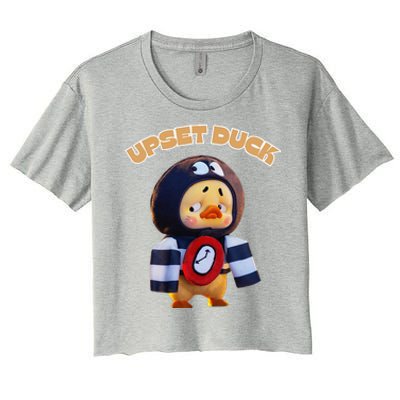 Funny Upset Duck Cold Duck Lover Merry Christmas Women's Crop Top Tee