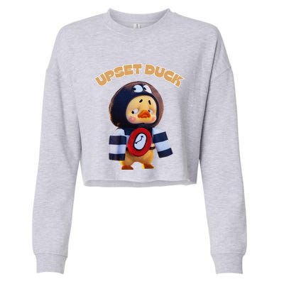 Funny Upset Duck Cold Duck Lover Merry Christmas Cropped Pullover Crew