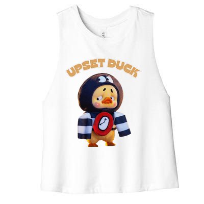 Funny Upset Duck Cold Duck Lover Merry Christmas Women's Racerback Cropped Tank