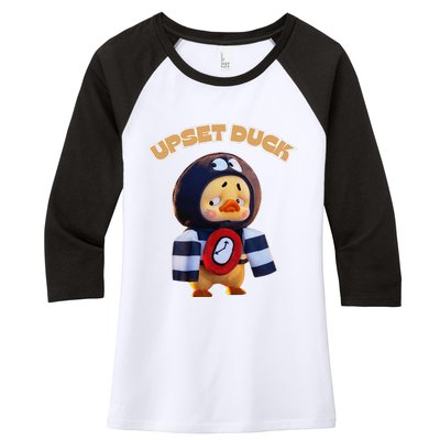 Funny Upset Duck Cold Duck Lover Merry Christmas Women's Tri-Blend 3/4-Sleeve Raglan Shirt