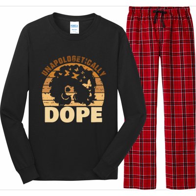 Funny Unapologetically Dope Black History Month African American Gift Long Sleeve Pajama Set