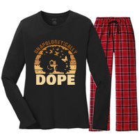 Funny Unapologetically Dope Black History Month African American Gift Women's Long Sleeve Flannel Pajama Set 