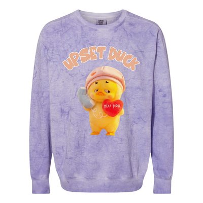 Funny Upset Duck Pin.K Duck Lover Merry Christmas Colorblast Crewneck Sweatshirt