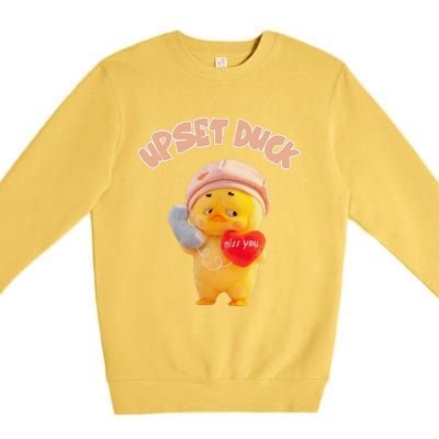 Funny Upset Duck Pin.K Duck Lover Merry Christmas Premium Crewneck Sweatshirt