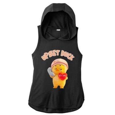 Funny Upset Duck Pin.K Duck Lover Merry Christmas Ladies PosiCharge Tri-Blend Wicking Draft Hoodie Tank