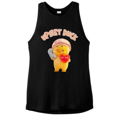 Funny Upset Duck Pin.K Duck Lover Merry Christmas Ladies PosiCharge Tri-Blend Wicking Tank