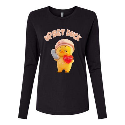 Funny Upset Duck Pin.K Duck Lover Merry Christmas Womens Cotton Relaxed Long Sleeve T-Shirt