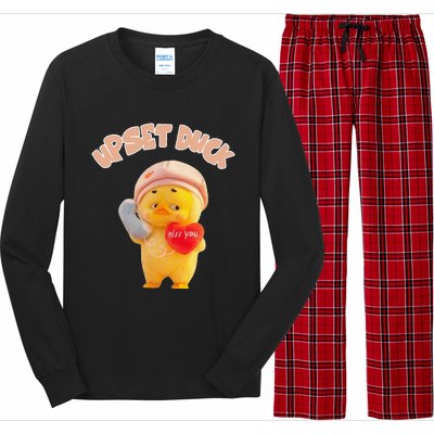 Funny Upset Duck Pin.K Duck Lover Merry Christmas Long Sleeve Pajama Set