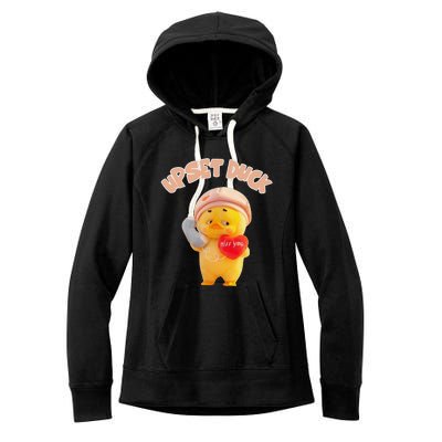 Funny Upset Duck Pin.K Duck Lover Merry Christmas Women's Fleece Hoodie