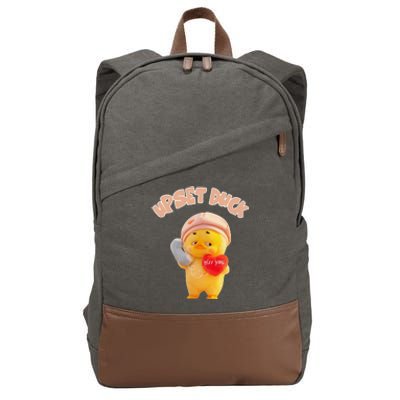 Funny Upset Duck Pin.K Duck Lover Merry Christmas Cotton Canvas Backpack