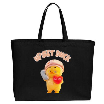 Funny Upset Duck Pin.K Duck Lover Merry Christmas Cotton Canvas Jumbo Tote