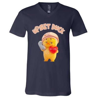 Funny Upset Duck Pin.K Duck Lover Merry Christmas V-Neck T-Shirt