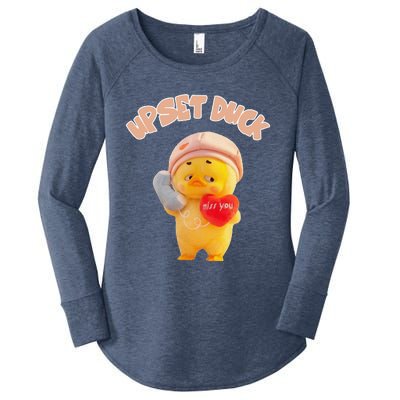 Funny Upset Duck Pin.K Duck Lover Merry Christmas Women's Perfect Tri Tunic Long Sleeve Shirt