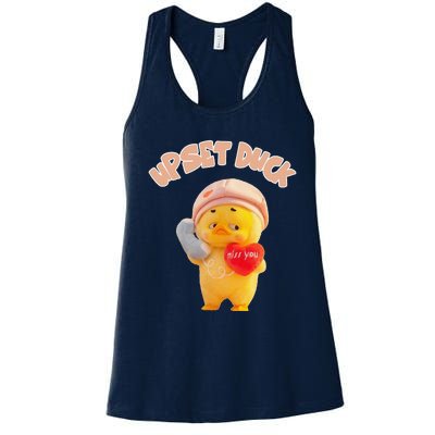 Funny Upset Duck Pin.K Duck Lover Merry Christmas Women's Racerback Tank