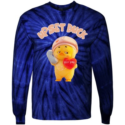 Funny Upset Duck Pin.K Duck Lover Merry Christmas Tie-Dye Long Sleeve Shirt