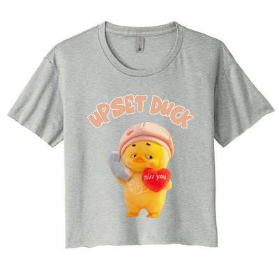 Funny Upset Duck Pin.K Duck Lover Merry Christmas Women's Crop Top Tee