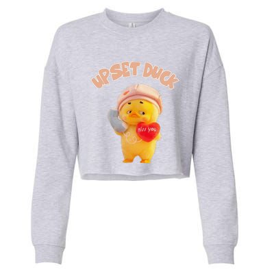 Funny Upset Duck Pin.K Duck Lover Merry Christmas Cropped Pullover Crew