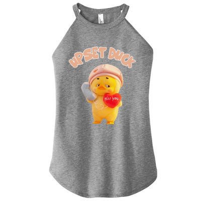 Funny Upset Duck Pin.K Duck Lover Merry Christmas Women's Perfect Tri Rocker Tank