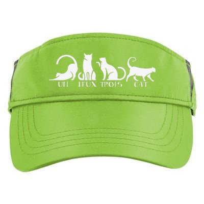 Funny Un Deux Trois Cat Cats Owner Animal Lover Kitten Meow Adult Drive Performance Visor