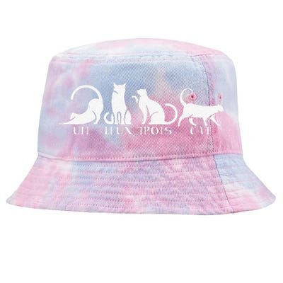 Funny Un Deux Trois Cat Cats Owner Animal Lover Kitten Meow Tie-Dyed Bucket Hat