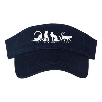 Funny Un Deux Trois Cat Cats Owner Animal Lover Kitten Meow Valucap Bio-Washed Visor