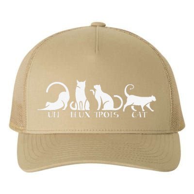 Funny Un Deux Trois Cat Cats Owner Animal Lover Kitten Meow Yupoong Adult 5-Panel Trucker Hat