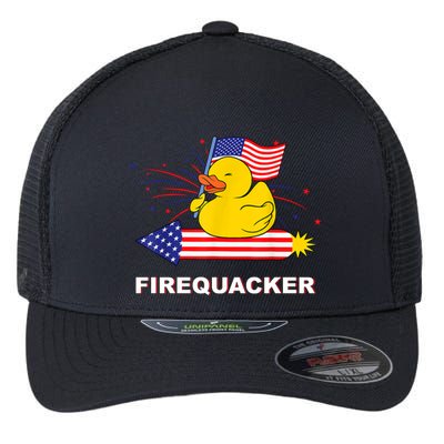 Firequacker Usa Duck Firework 4th Of July Flexfit Unipanel Trucker Cap