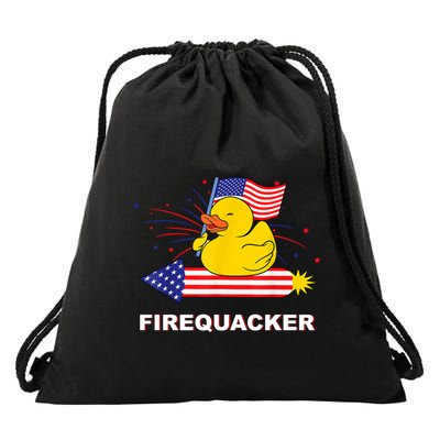 Firequacker Usa Duck Firework 4th Of July Drawstring Bag