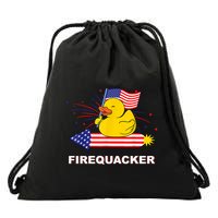Firequacker Usa Duck Firework 4th Of July Drawstring Bag