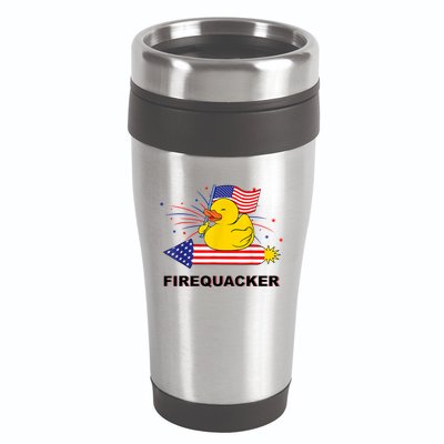 Firequacker Usa Duck Firework 4th Of July 16oz Travel Tumbler