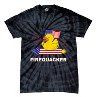 Firequacker Usa Duck Firework 4th Of July Tie-Dye T-Shirt