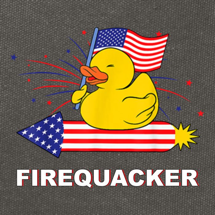 Firequacker Usa Duck Firework 4th Of July Cotton Canvas Backpack