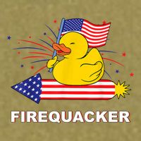 Firequacker Usa Duck Firework 4th Of July Garment-Dyed Women's Muscle Tee