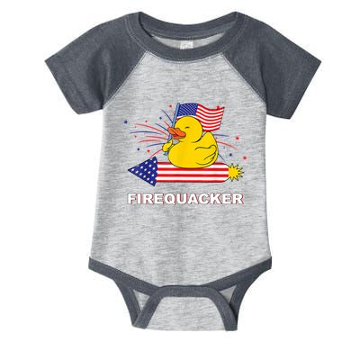 Firequacker Usa Duck Firework 4th Of July Infant Baby Jersey Bodysuit