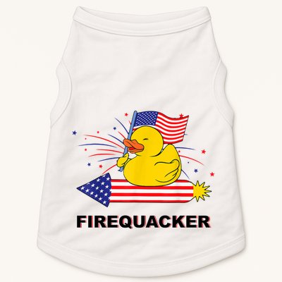 Firequacker Usa Duck Firework 4th Of July Doggie Tank