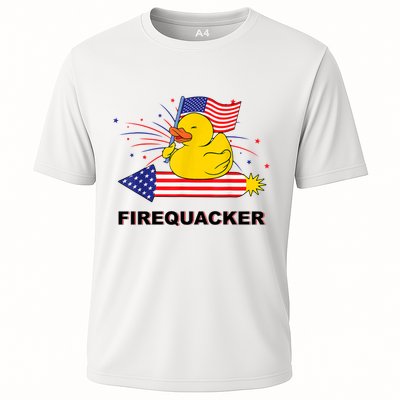 Firequacker Usa Duck Firework 4th Of July Performance Shirt