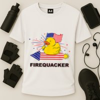 Firequacker Usa Duck Firework 4th Of July Performance Shirt