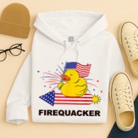 Firequacker Usa Duck Firework 4th Of July Hoodie
