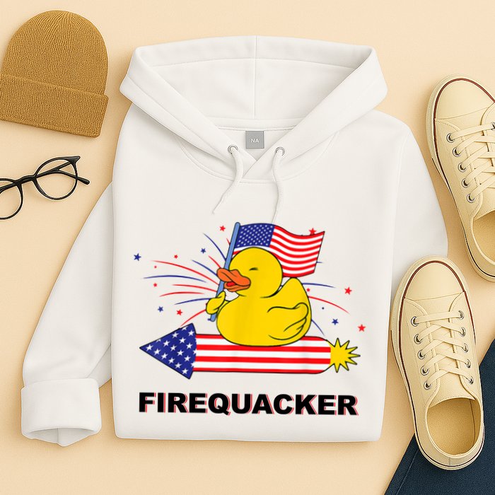 Firequacker Usa Duck Firework 4th Of July Hoodie