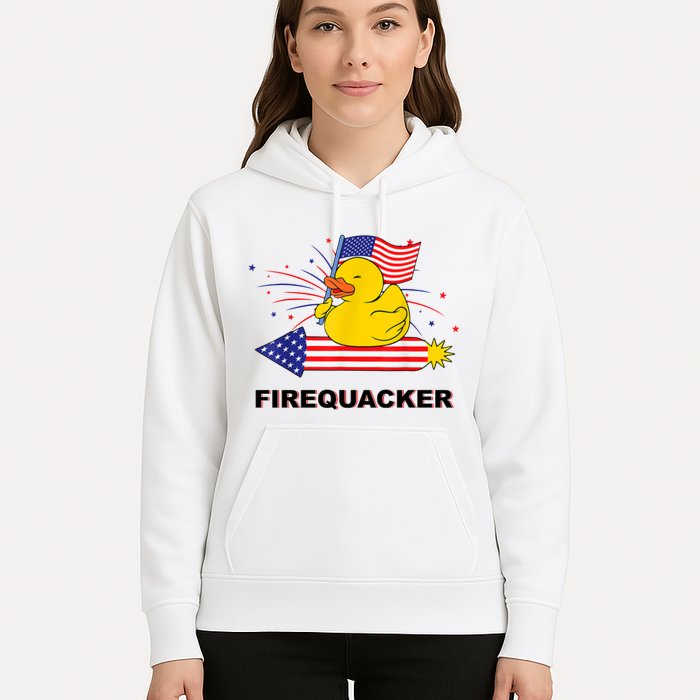Firequacker Usa Duck Firework 4th Of July Hoodie