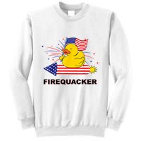Firequacker Usa Duck Firework 4th Of July Sweatshirt