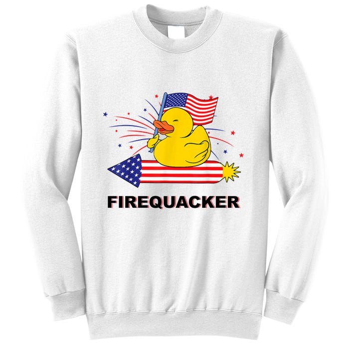 Firequacker Usa Duck Firework 4th Of July Sweatshirt