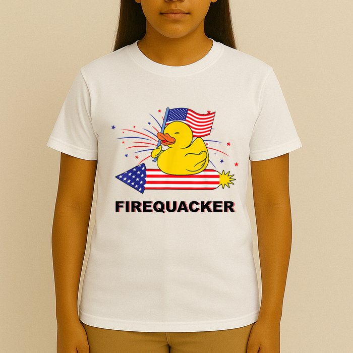 Firequacker Usa Duck Firework 4th Of July T-Shirt